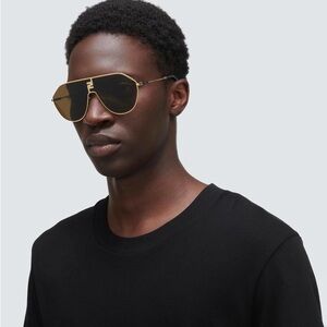 💯  - New Authentic Fendi Brown Pilot Unisex Sunglasses FE40080U 30E 65.